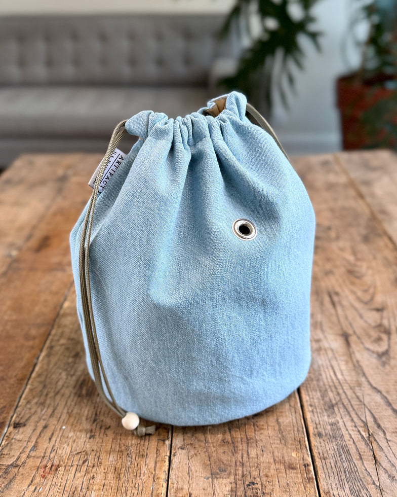 Skein Sack in Stonewashed Cone Denim