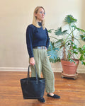 All Leather Tote - Black