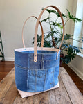 No. 001 / 003 Tote in Upcycled Vintage Denim Patchwork - SALE