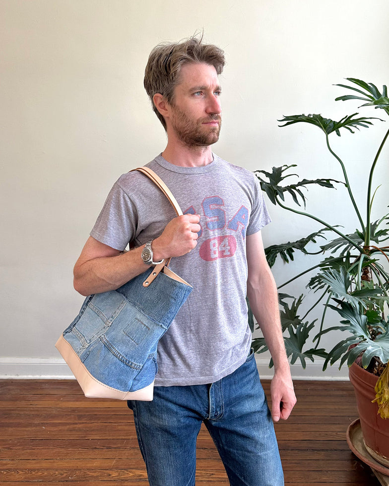 No. 003 / 003 Tote in Upcycled Vintage Denim Patchwork
