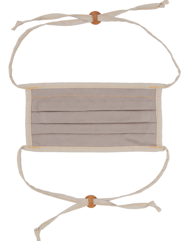 Cotton Mask w/ Ties - Sand • Tan Sliders - SALE