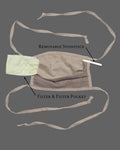 Cotton Mask w/ Ties - Sand • Tan Sliders - SALE