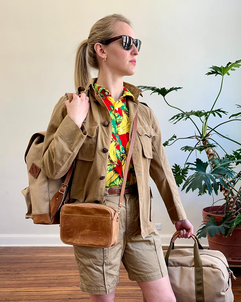 Leather Crossbody Handbag: Safari Tan