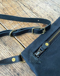 Black Wax Canvas Zipper Detail 