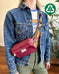 Hip Pack in Upcycled Vintage Rubberized Canvas Rhubarb - SALE