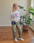 Hip Pack in Upcycled Vintage Rubberized Canvas Navy - SALE