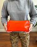 Zip Pouch in Upcycled Vintage Rubberized Canvas