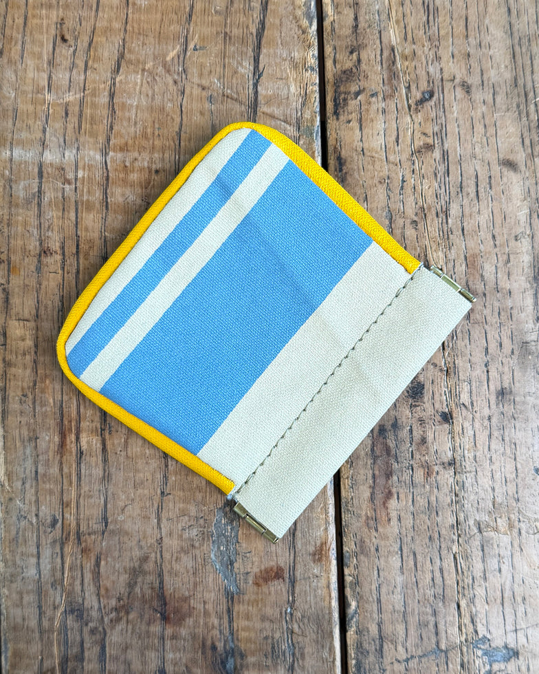 Squeeze Pouch in Up-Cycled Awning - Cape Cod