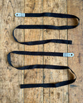 Waist Straps - Black Cotton w/ Gray PVC (vegan)
