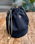 Black Herringbone Twill