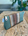 Zip Pouch in Upcycled Vintage Awning - Spruce Stripe