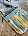 Slim Crossbody & Tote Organizer in Upcycled Awning - Steel