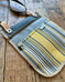 Slim Crossbody & Tote Organizer in Upcycled Awning - Steel