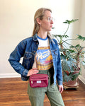 Hip Pack in Upcycled Vintage Rubberized Canvas Rhubarb - SALE