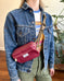 Hip Pack in Upcycled Vintage Rubberized Canvas Rhubarb - SALE