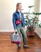 Hip Pack in Upcycled Vintage Rubberized Canvas Rhubarb - SALE