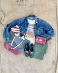 Hip Pack in Upcycled Vintage Rubberized Canvas Rhubarb - SALE