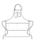 Workshop Apron w/ Removable Leather Strap in Cone Mills Denim