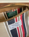 Zip Pouch in Upcycled Awning Cloth - Nautical Stripe