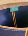 Zip Pouch in Upcycled Awning Cloth - Navy Repp Stripe