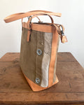 Zipper Tote From Antique Upcycled Canvas