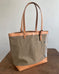Zipper Tote From Antique Upcycled Canvas