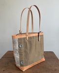 Zipper Tote From Antique Upcycled Canvas