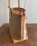 Zipper Tote From Antique Upcycled Canvas
