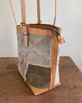 Zipper Tote From Antique Upcycled Canvas