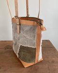 Zipper Tote From Antique Upcycled Canvas