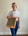 Zipper Tote From Antique Upcycled Canvas